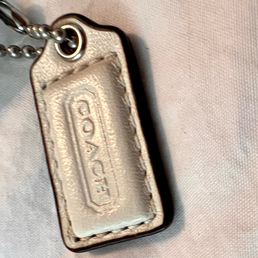 Coach Wristlet NWOT Jacquard Logo Print Crean Leather Trim Brown Tan Exterior - Picture 13 of 15